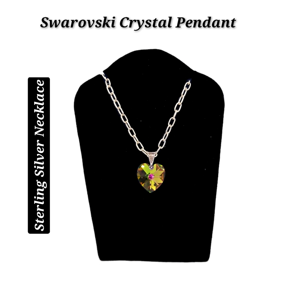 Swarovski Crystal Pendant with Sterling Silver Necklace 18" NWOT